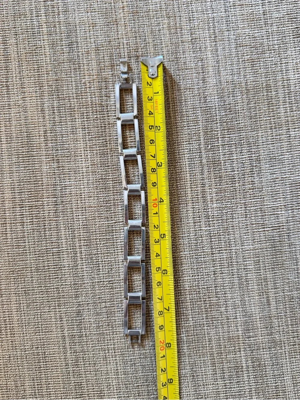 Vintage 925 Sterling Silver Rectangle Link Bracelet